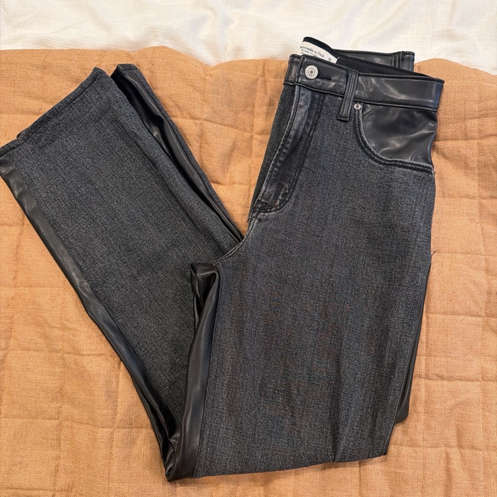 Abercrombie black jeans/leather